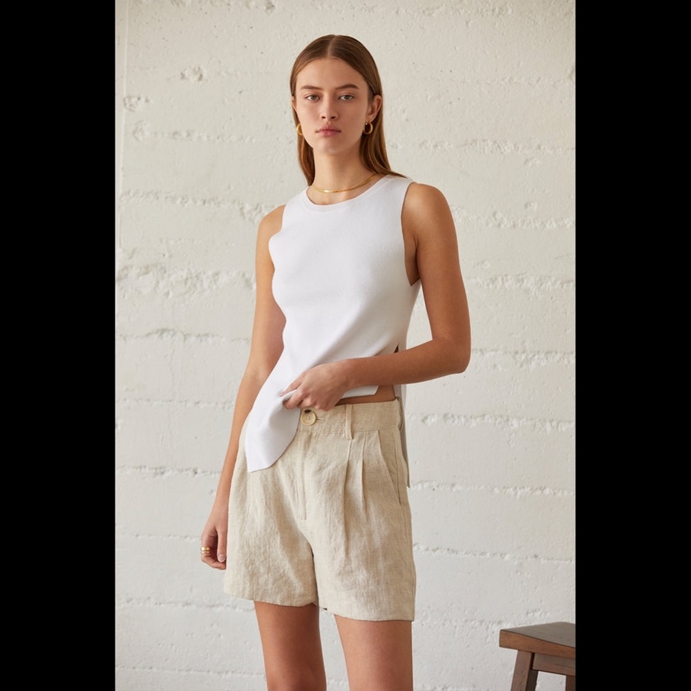 Crescent Hanson Flax Linen Shorts‎